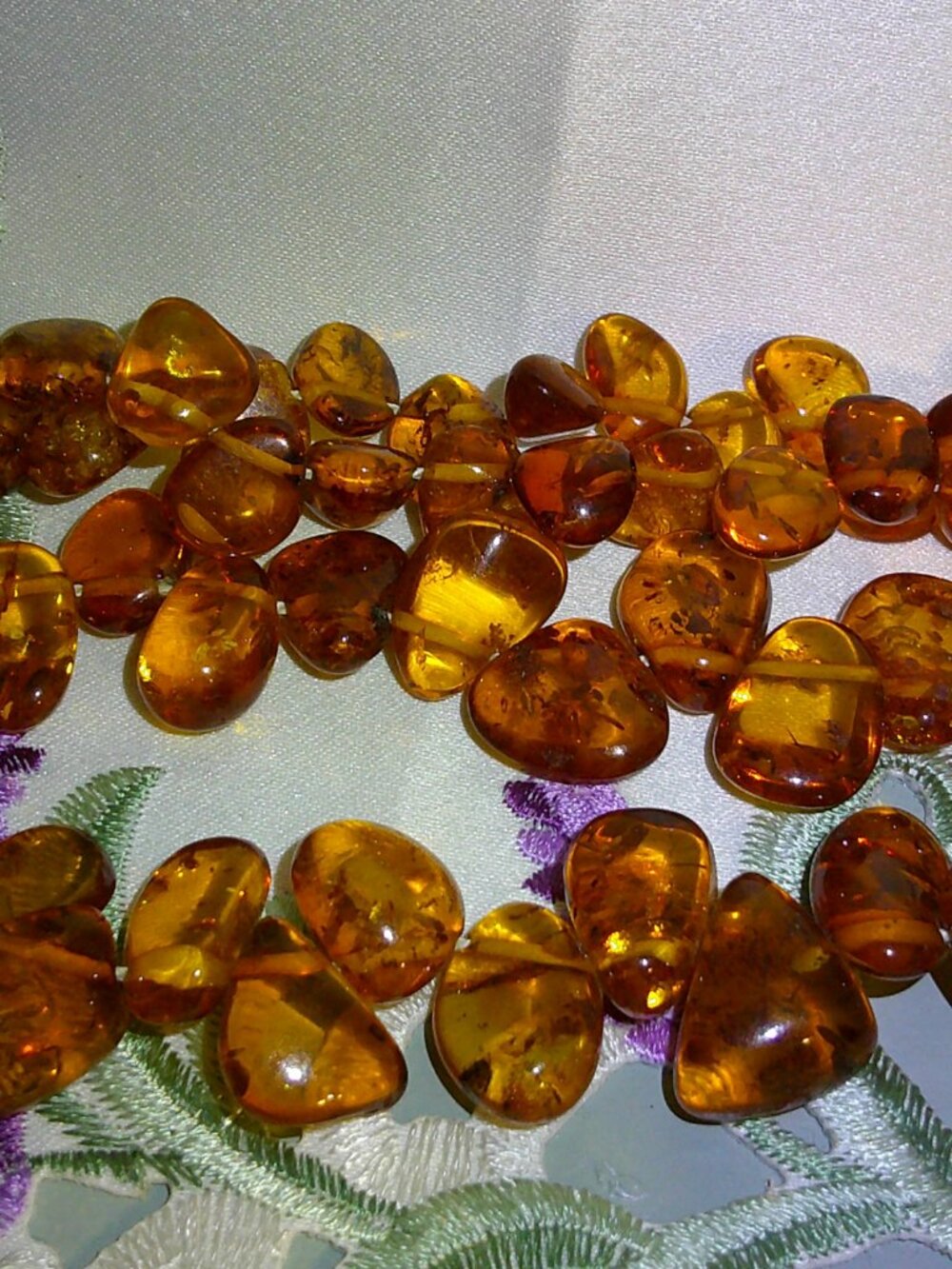 Vintage 24" Baltic Amber Cognac Freeform Pebble Necklace Screw Clasp 50 grams